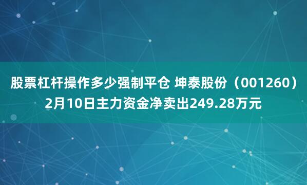 股票杠杆操作多少强制平仓 坤泰股份（001260）2月10日主力资金净卖出249.28万元