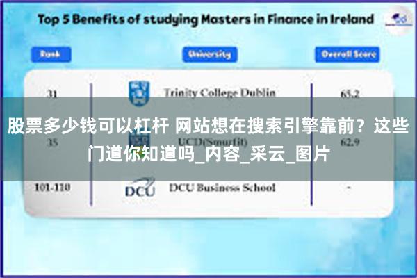 股票多少钱可以杠杆 网站想在搜索引擎靠前？这些门道你知道吗_内容_采云_图片